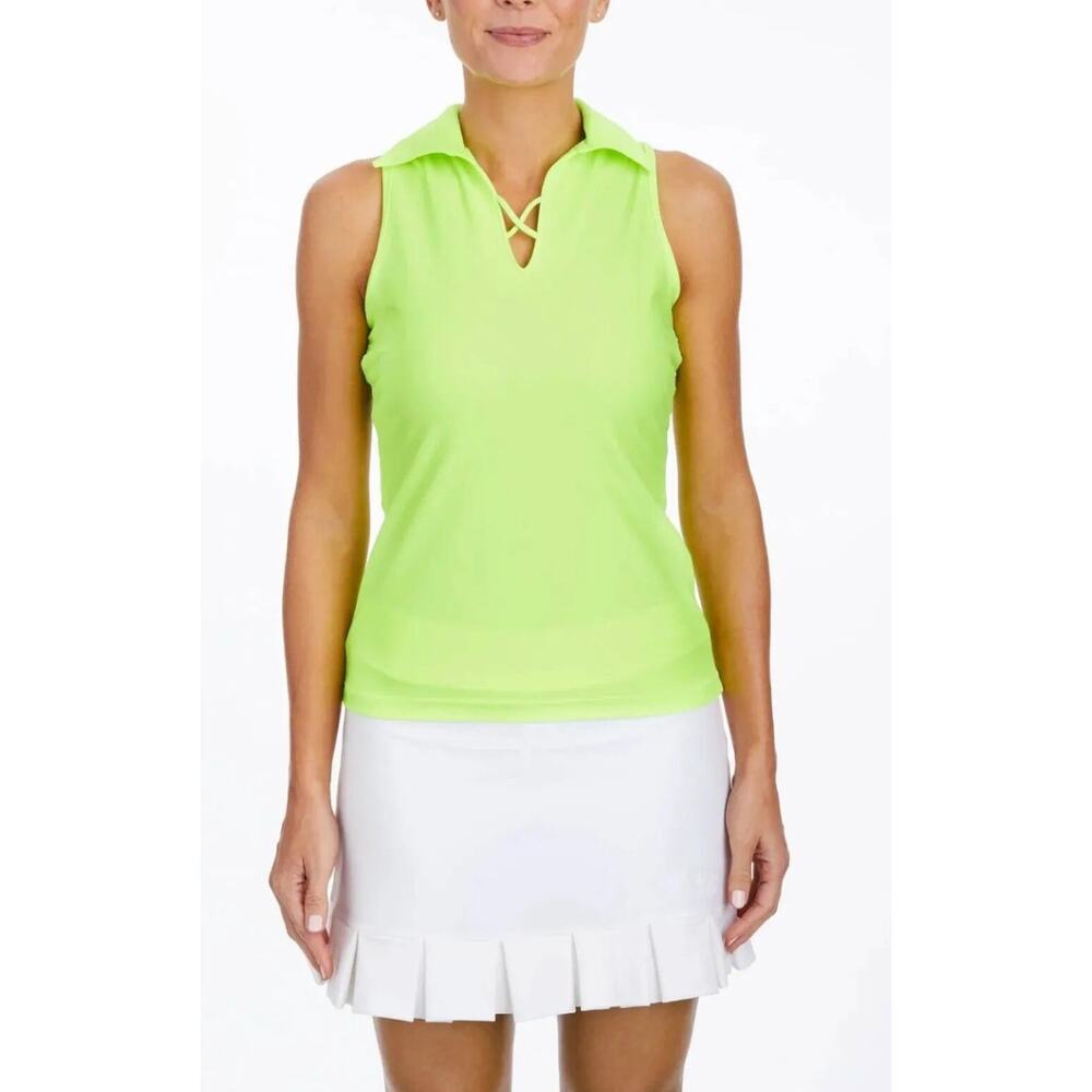 TZU TZU SPORT Lime A Rita QUINN Sleeveless Racerback Golf Shirt Large